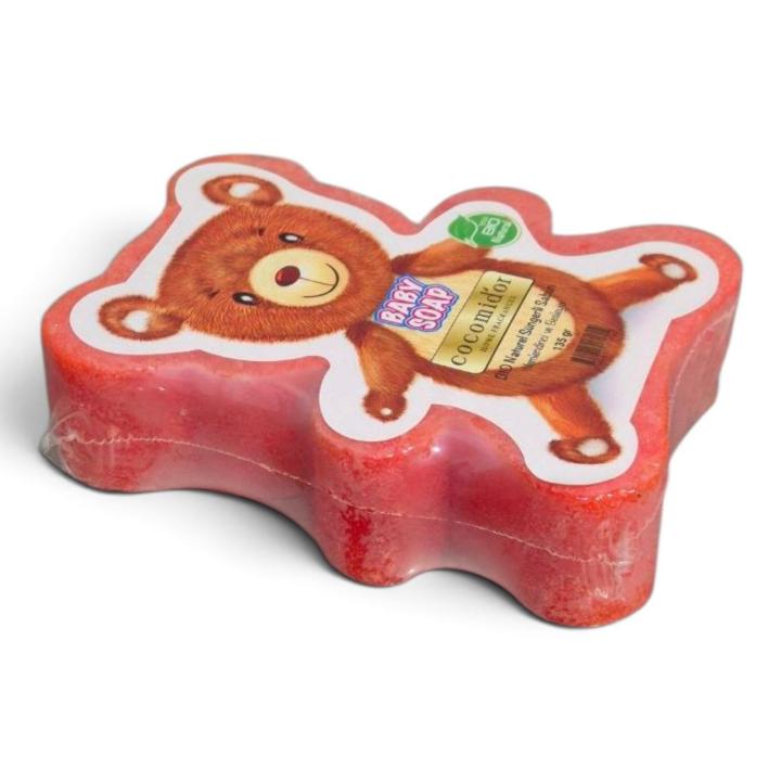 Дитяче натуральне мило-мочалка у формі ведмедика Cocomid'or Baby (червоний Soap Bear BIO, 135грм)