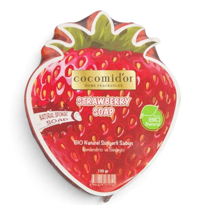 Натуральне мило-губка у формі полуниці Cocomid'or (Strawberry Soap, 135грм)