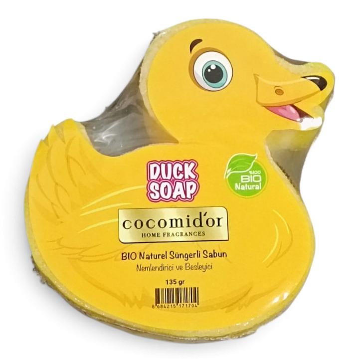 Дитяче натуральне мило-мочалка у формі каченяти Cocomid'or (Duck Soap BIO, 135грн)